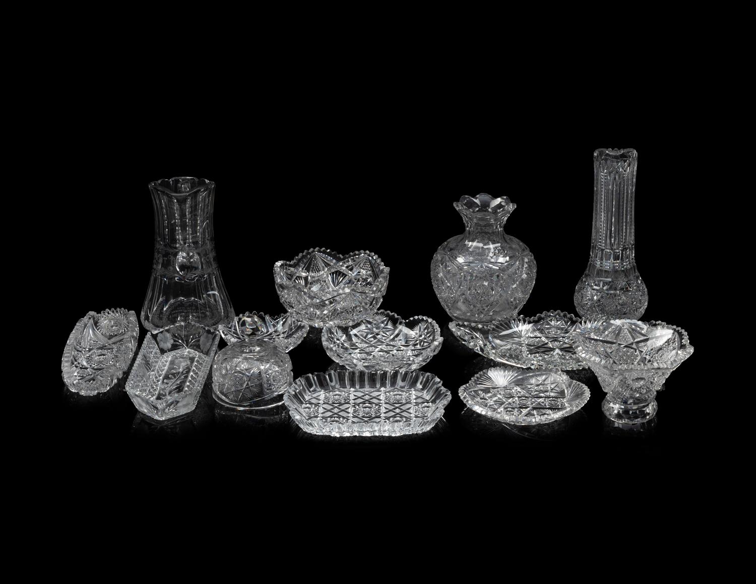 A Collection of Cut Glass Articles