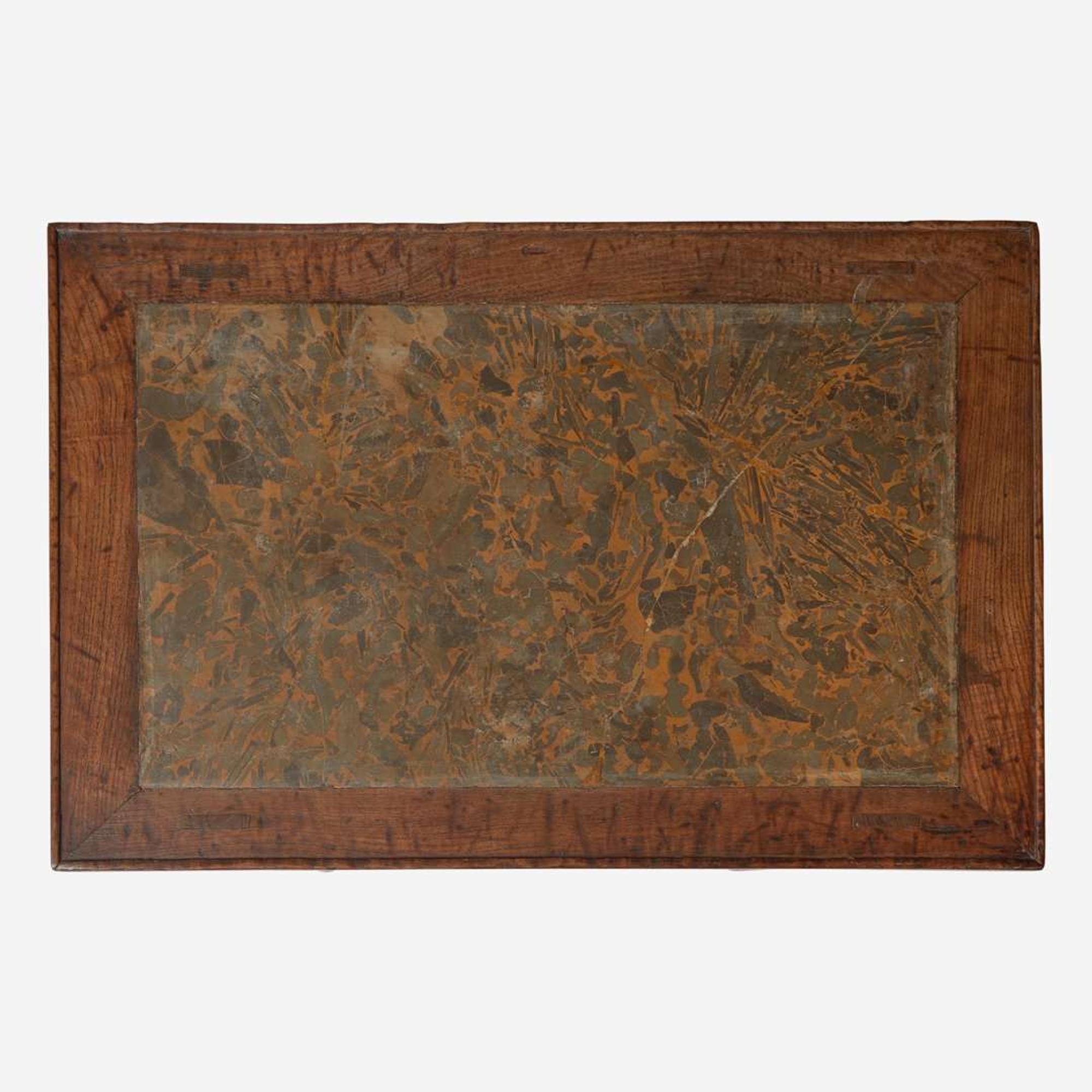 A Chinese puddingstone-inset Yumu table 嵌布丁石榆木桌 Qing dynasty ?