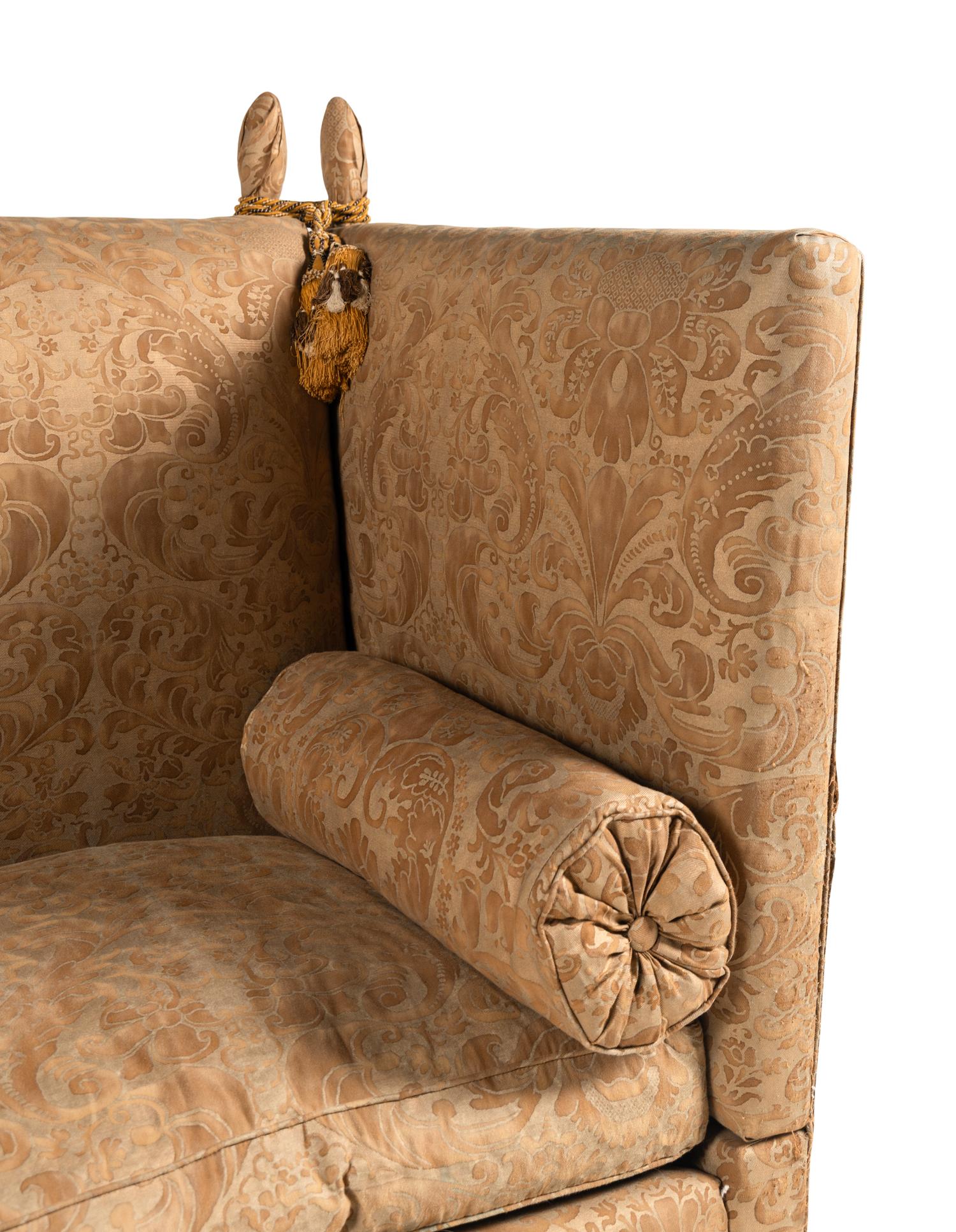 A Three-Cushion Knole Sofa with Fortuny Upholstery
