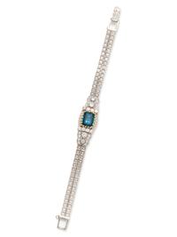 BLUE TOPAZ AND DIAMOND BRACELET