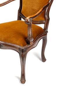 A Pair of Italian Walnut Armchairs