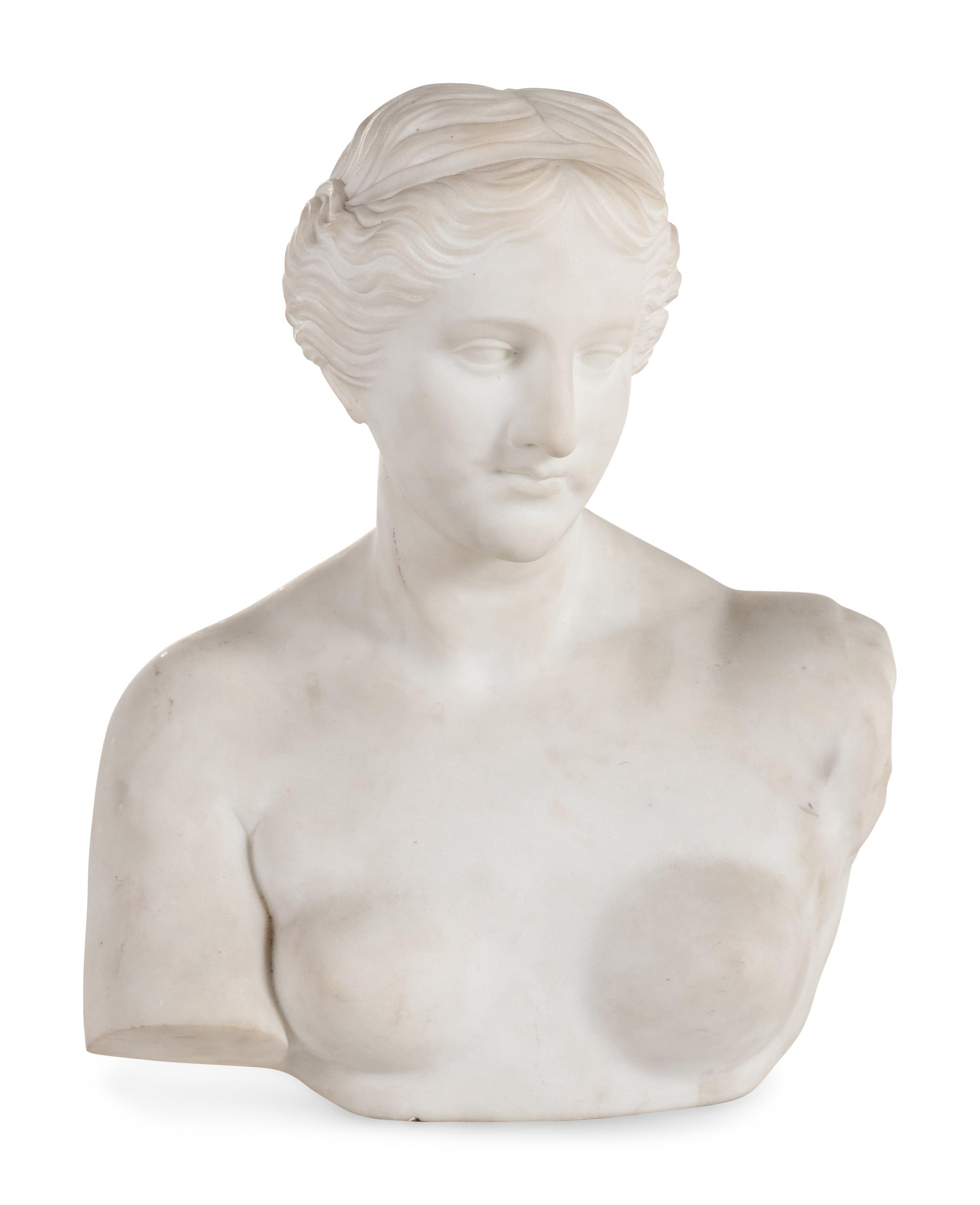 A Continental Marble Bust of Aphrodite