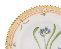 A Set of Eight Royal Copenhagen Flora Danica Porcelain Bread Plates