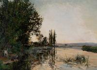 Edmond Marie Petitjean (French, 1844-1925) — Washerwoman at the River's Edge