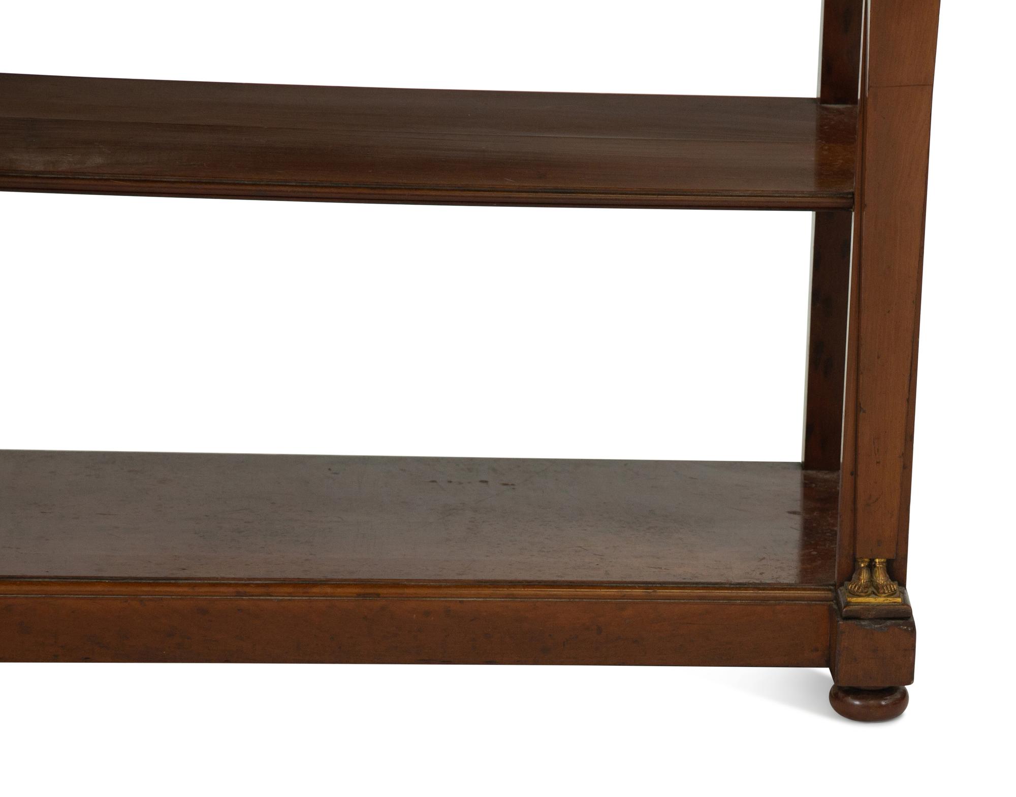 A French Empire Gilt Bronze Mounted Mahogany Breche d'alep Marble-Top Console Table