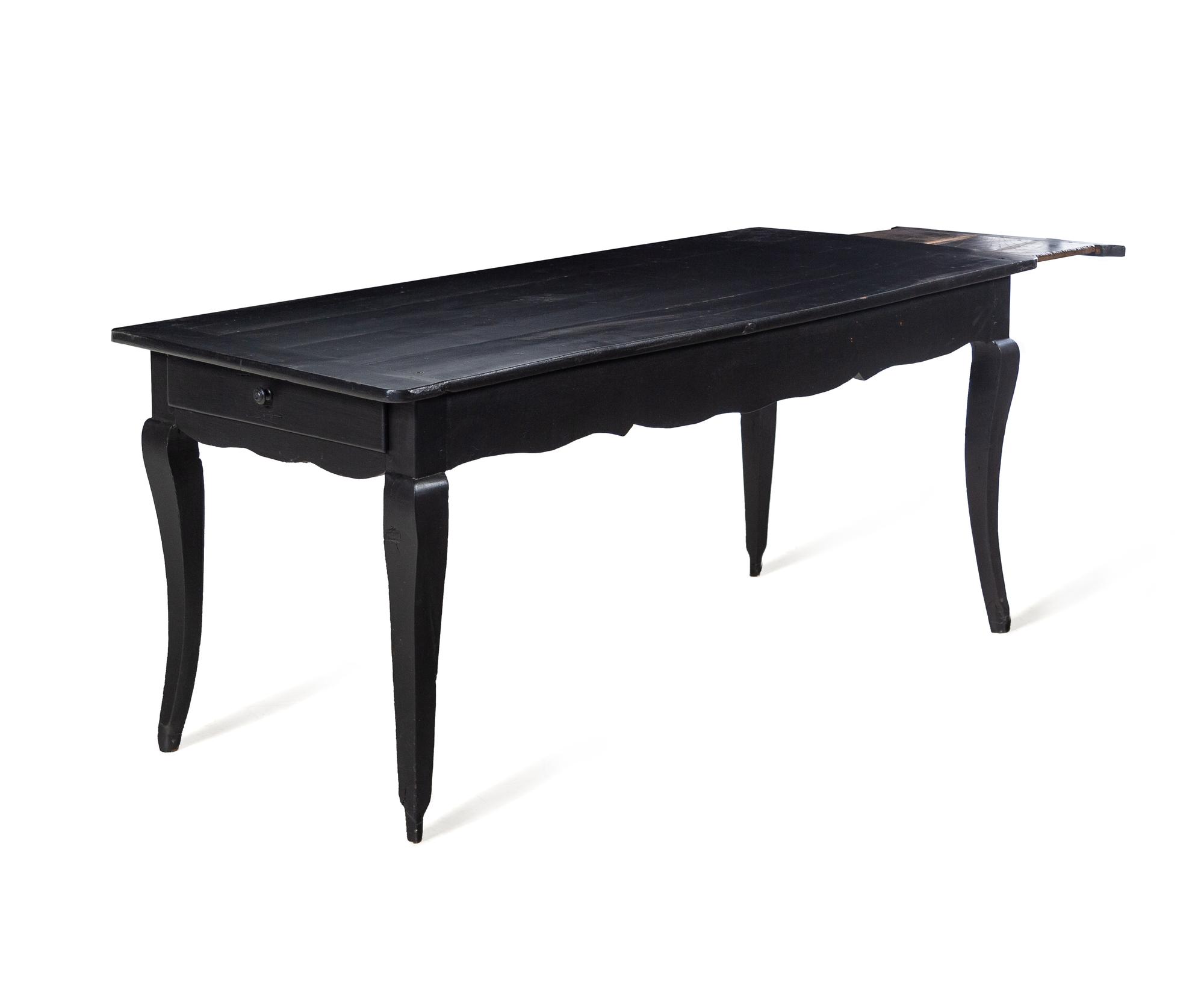 A Louis XV Provincial Ebonized Dining Table