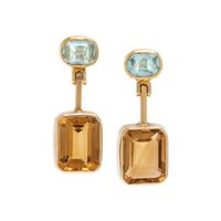 CITRINE AND AQUAMARINE EARRINGS