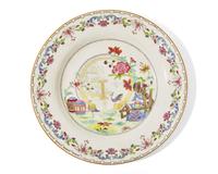 A Wedgwood Polychrome Decorated Creamware Plate