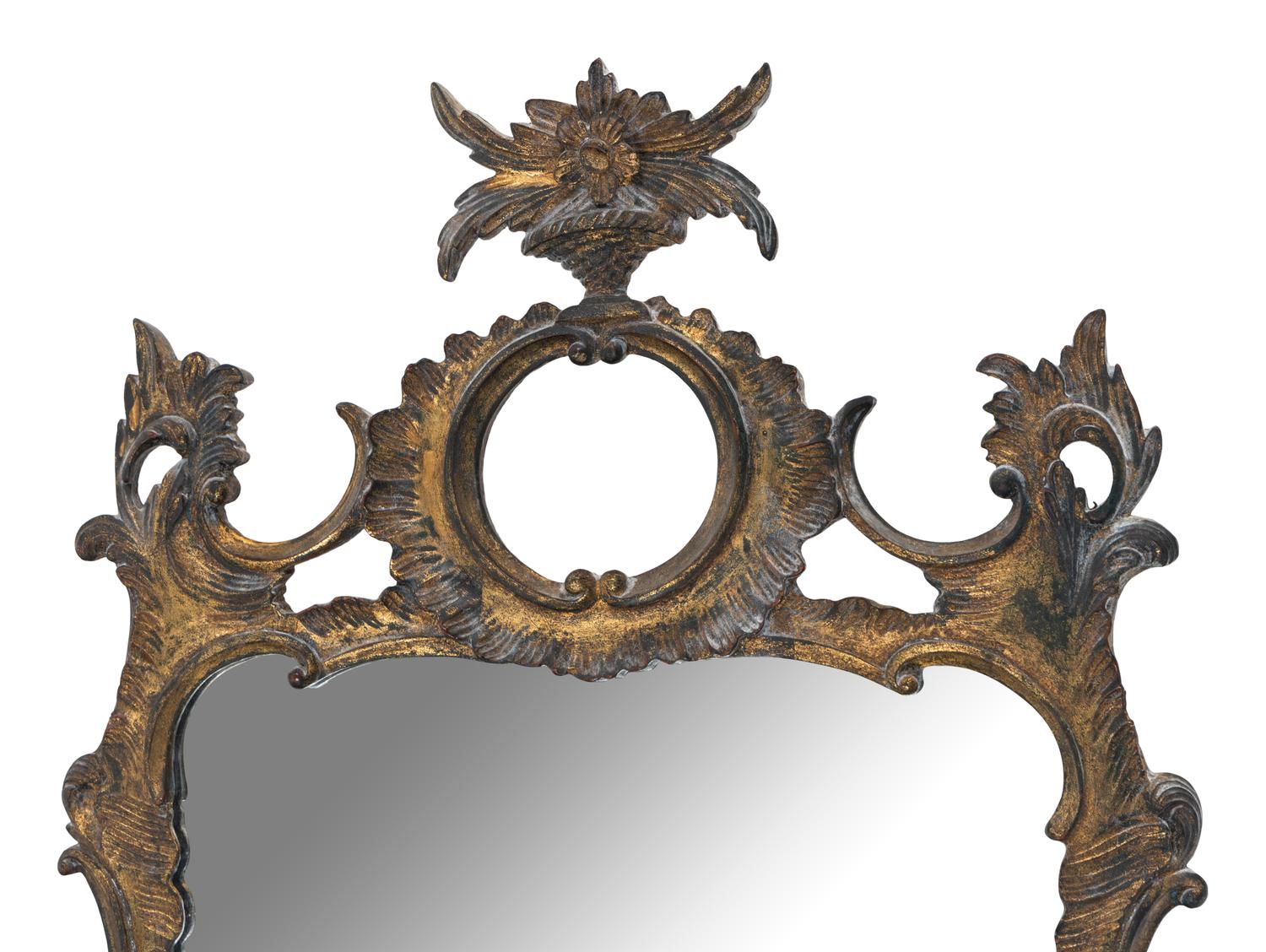 A Pair of Rococo Style Giltwood Mirrors