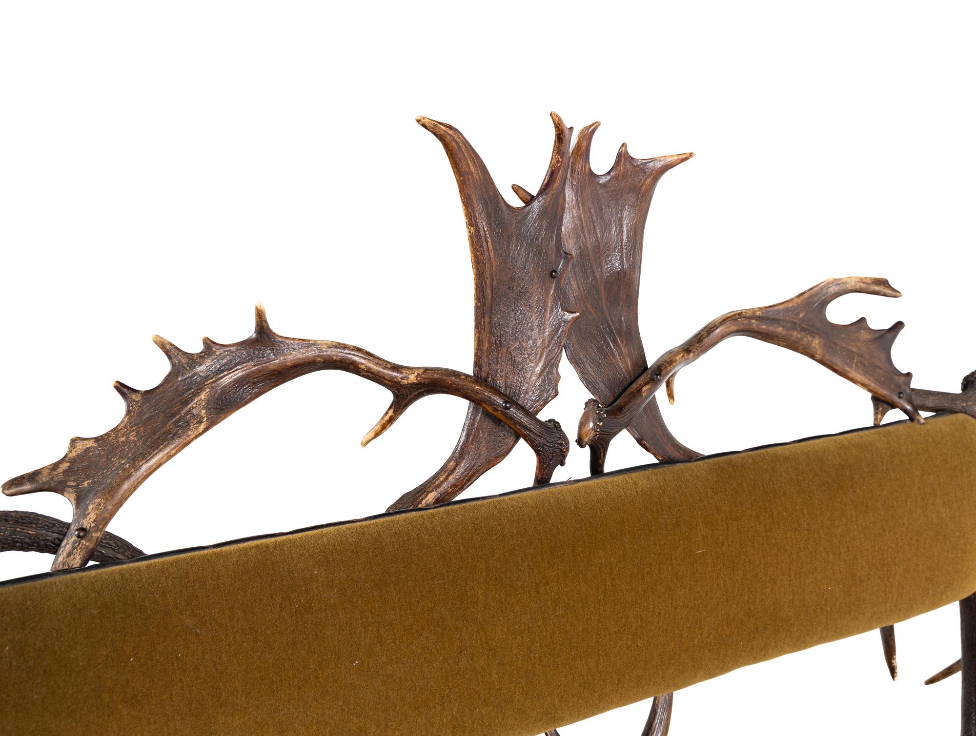 A Victorian Horn Bench and Stool