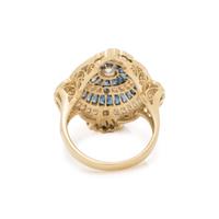BICOLOR GOLD, SAPPHIRE AND DIAMOND RING