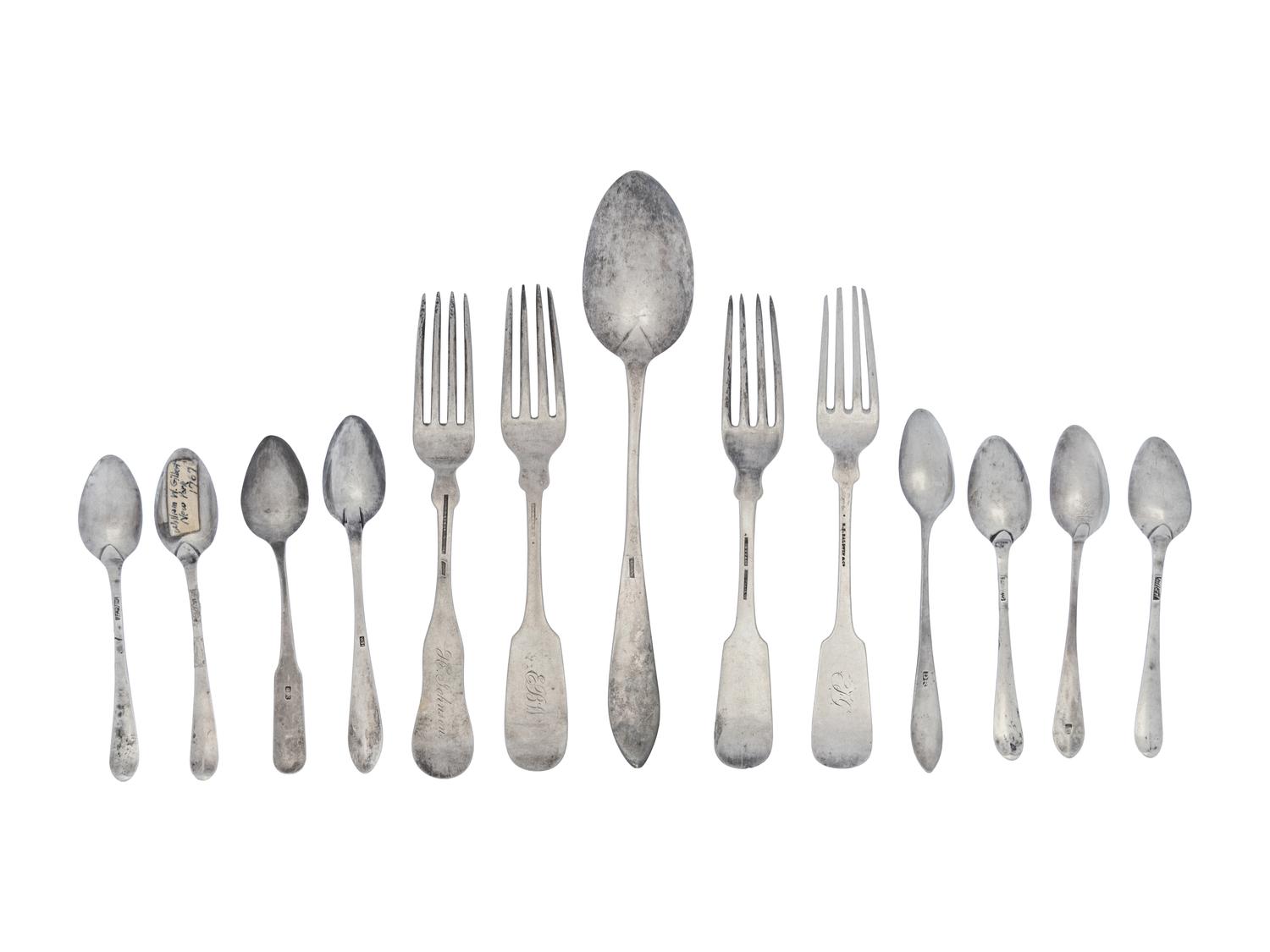 A Collection of American Silver Flatware Articles