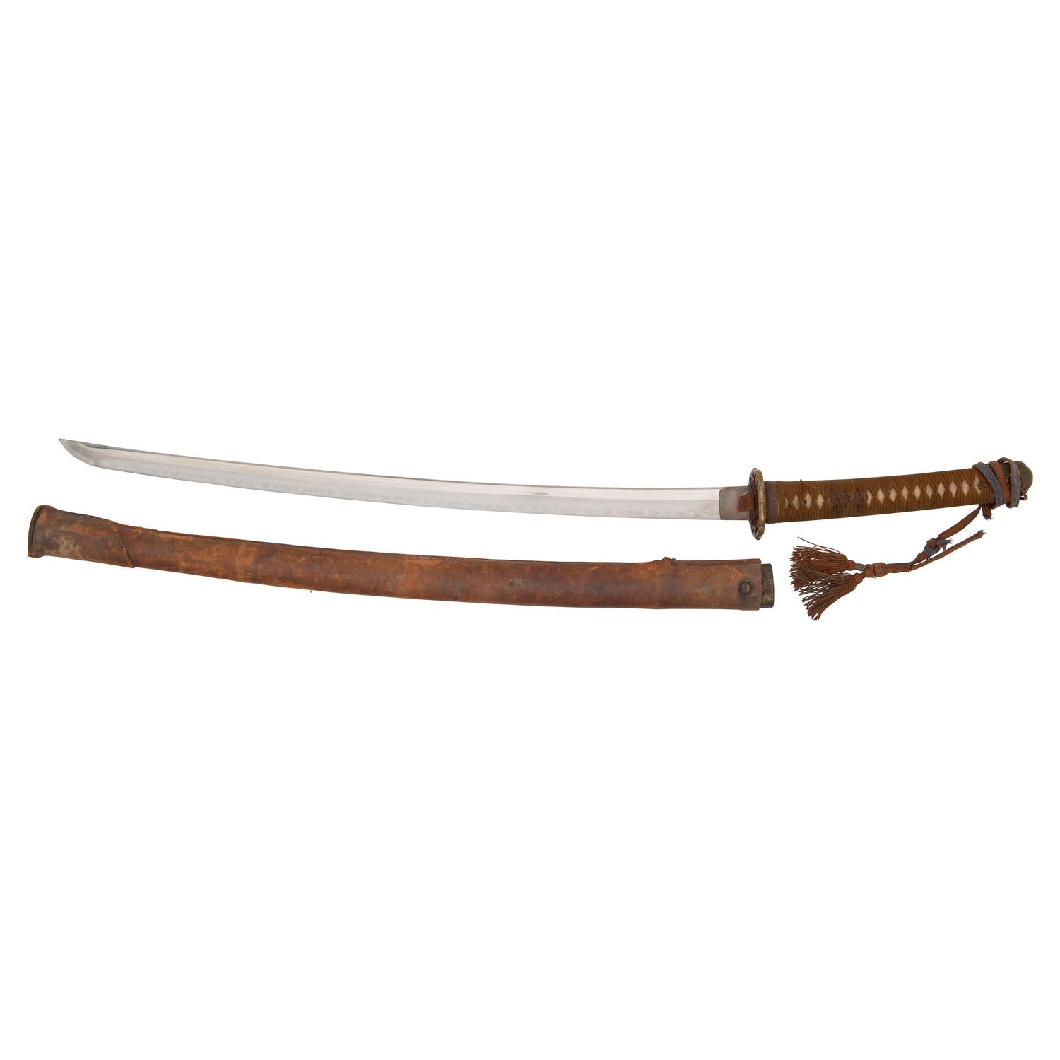 Signed WWII Japanese Shin Gunto with Officer Sageo