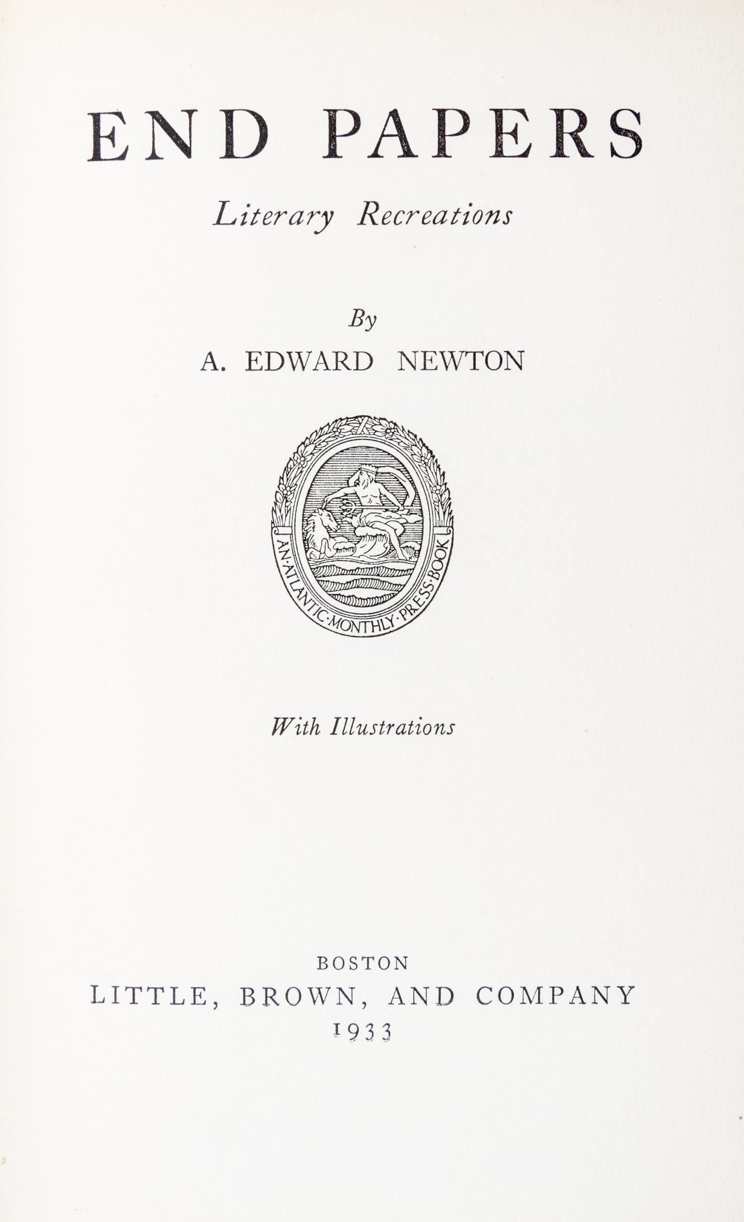 NEWTON, EDWARD A. Collection of signed books, letters and pamphlets. (28 items total)