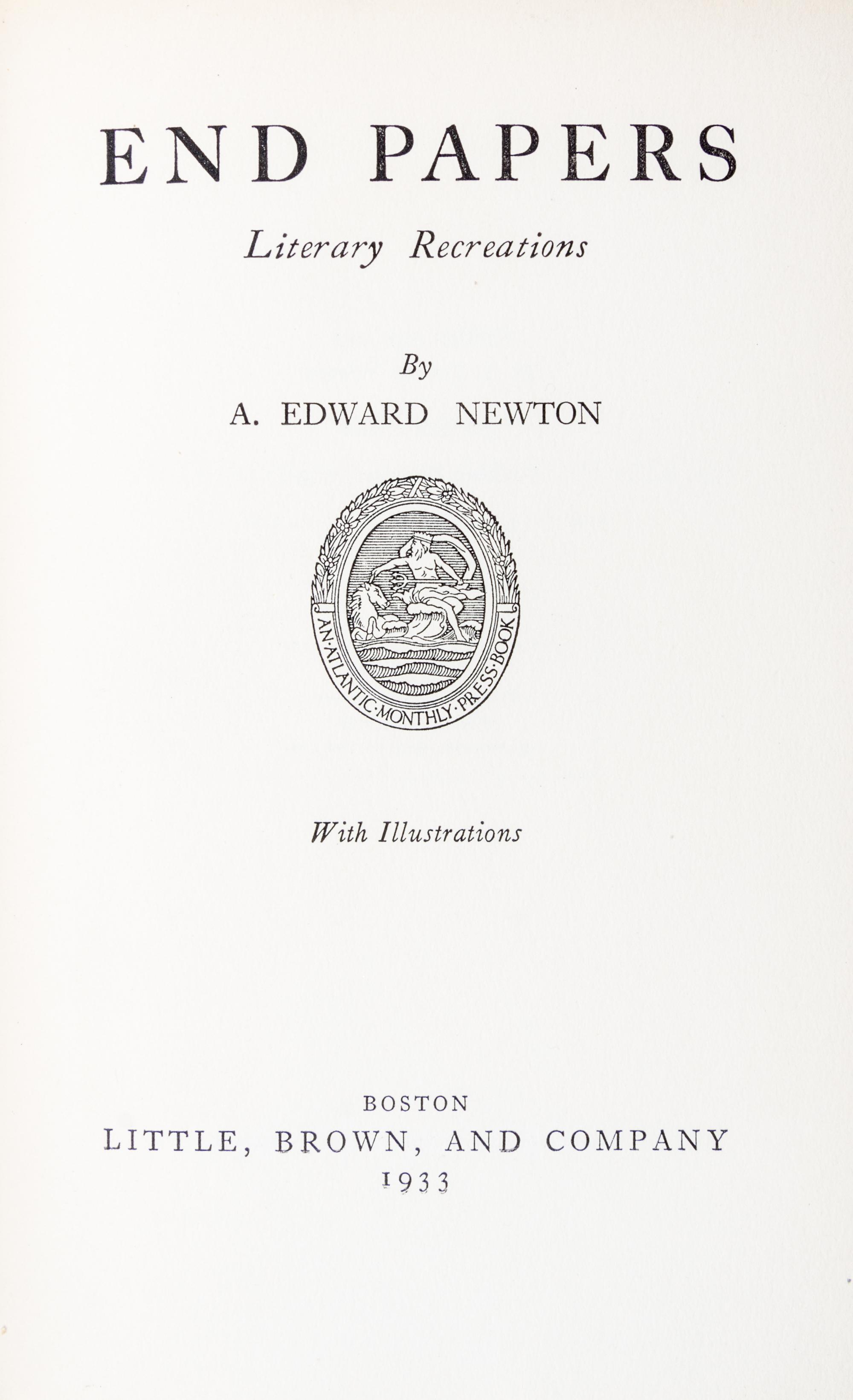 NEWTON, EDWARD A. Collection of signed books, letters and pamphlets. (28 items total)