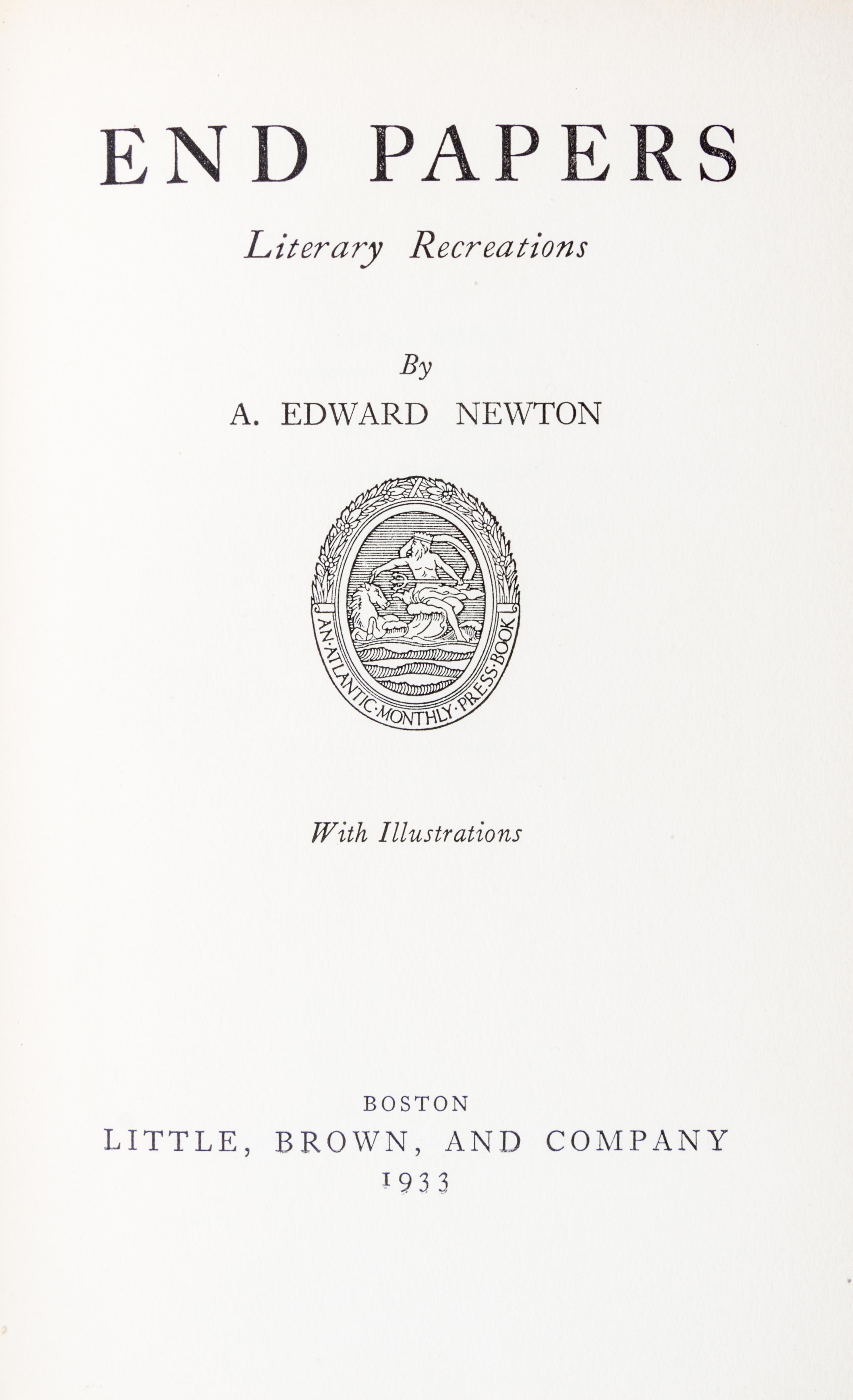 NEWTON, EDWARD A. Collection of signed books, letters and pamphlets. (28 items total)