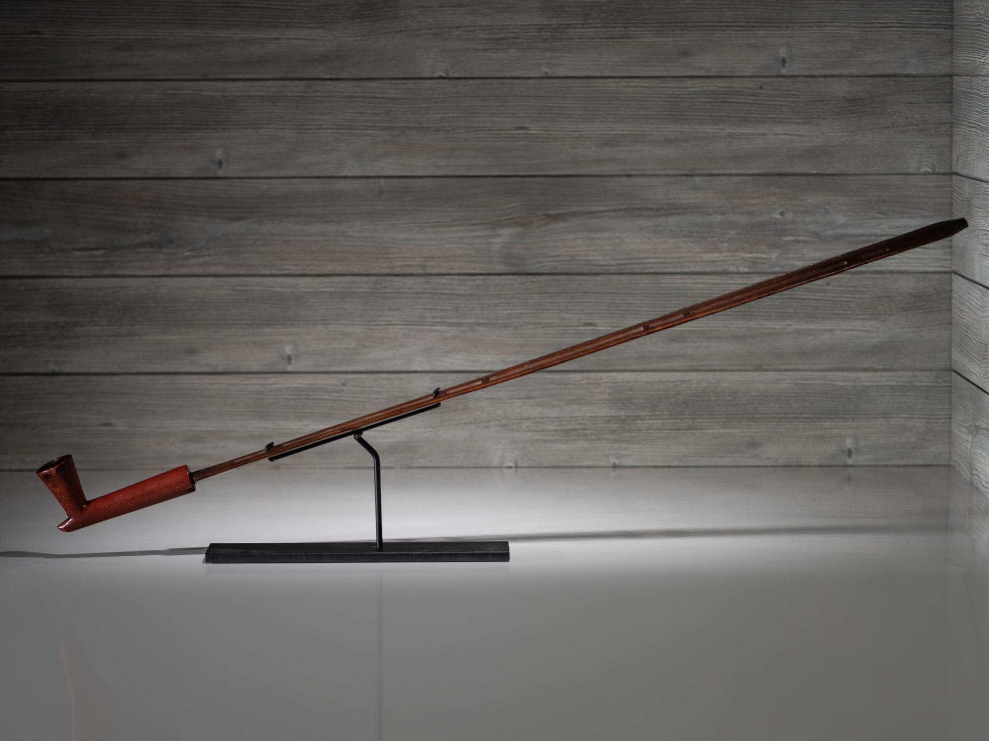 Eastern Great Lakes Calumet Stem, with Catlinite Pipe Bowl