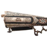 Contemporary Snaphance Rifle with Heavily Decorated Inlays by John B. Derrick (American, b.1936)