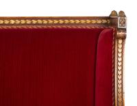 A Louis XVI Style Parcel Gilt Walnut Sofa