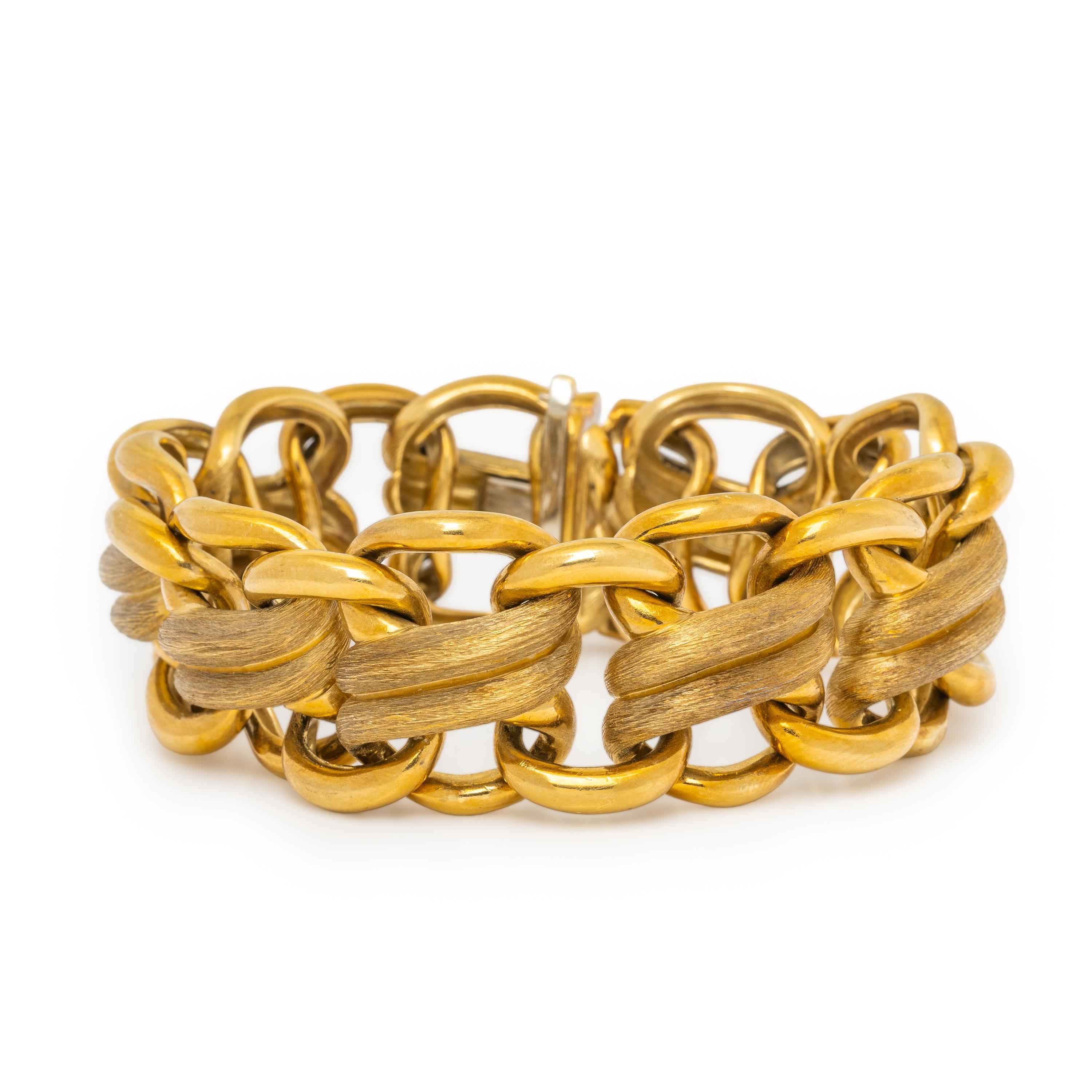 Henry Dunay, Yellow Gold Fancy Link Bracelet