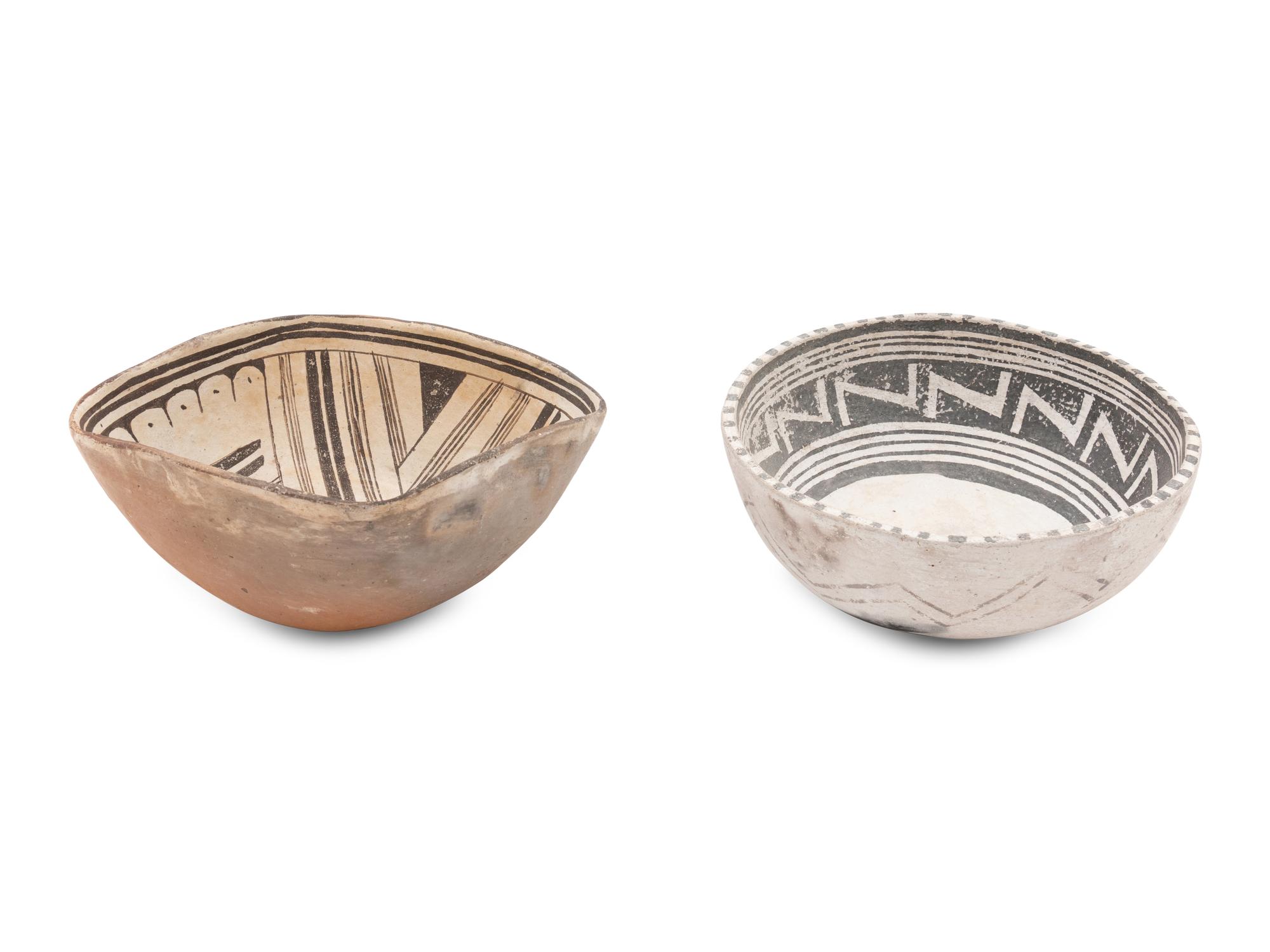 Southwestern Black-on-White Pottery Bowls