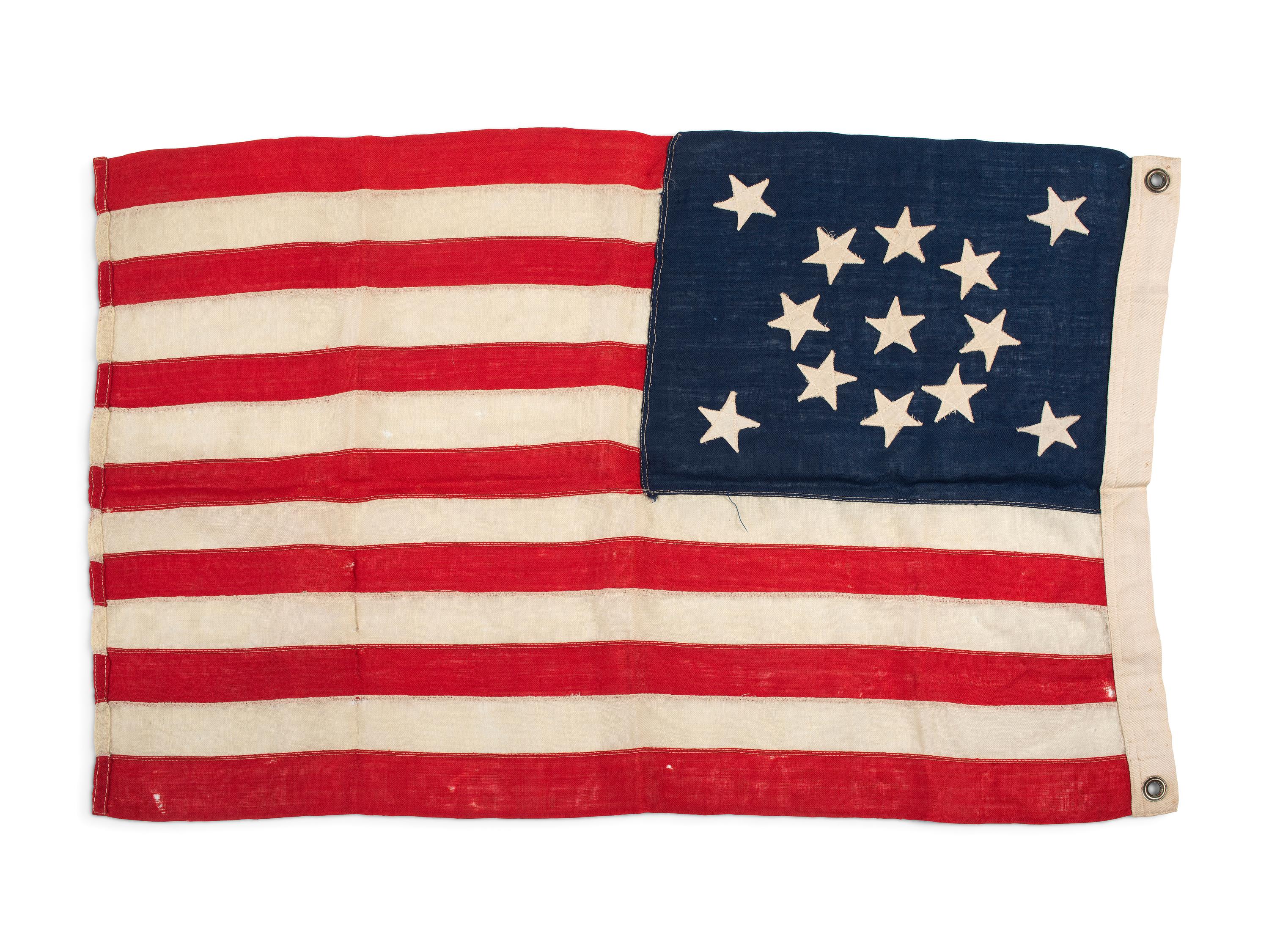 [FLAGS]. 13-star American Centennial flag. Ca 1876 or after.