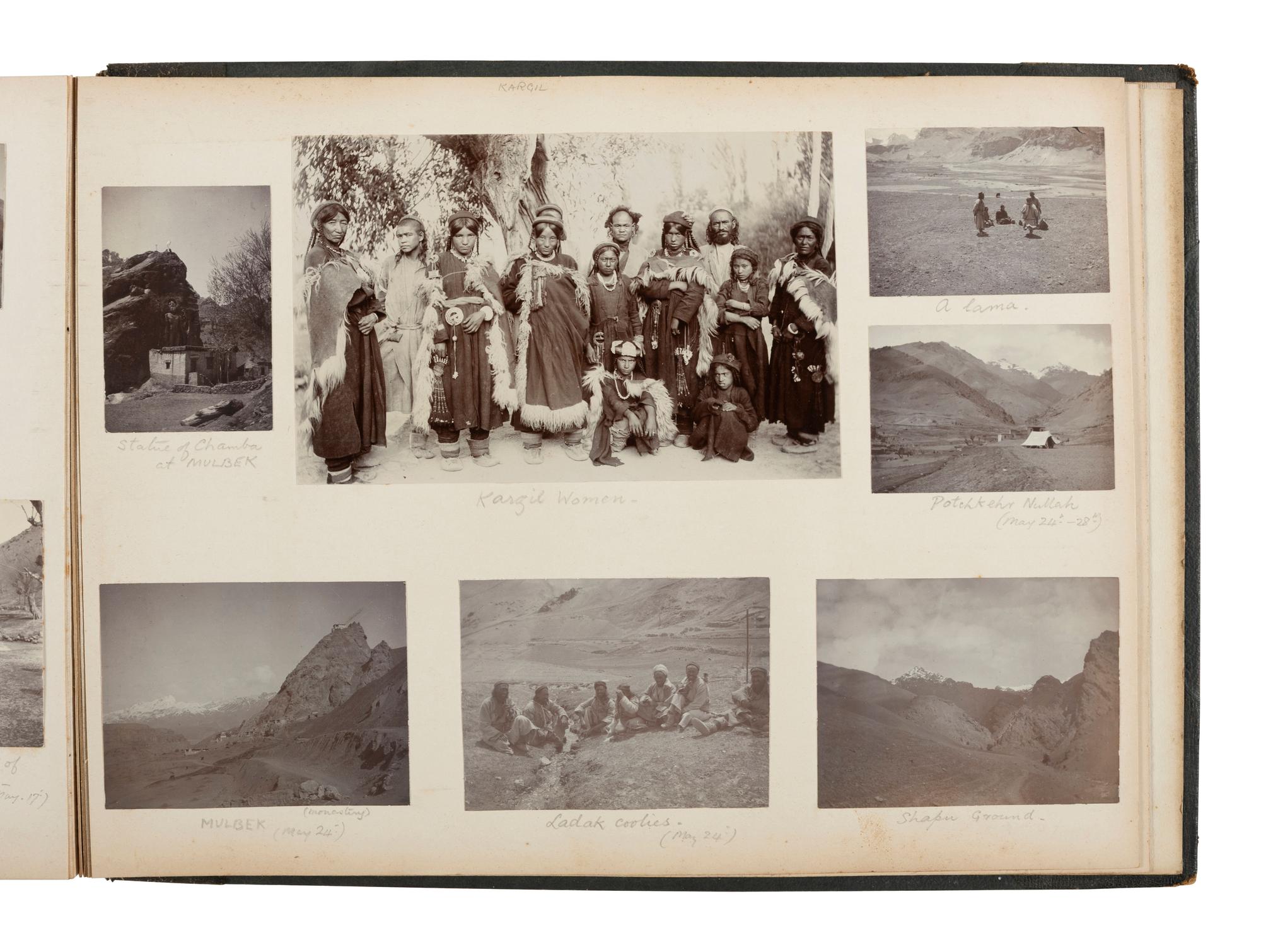 [EARLY PHOTOGRAPHY]. 3 late 19th-early 20th century albums documenting travels abroad, incl. India.