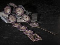 Sterling Silver and Sugilite Cluster Concha Belt