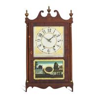 A Federal Mahogany Pillar and Scroll Shelf Clock