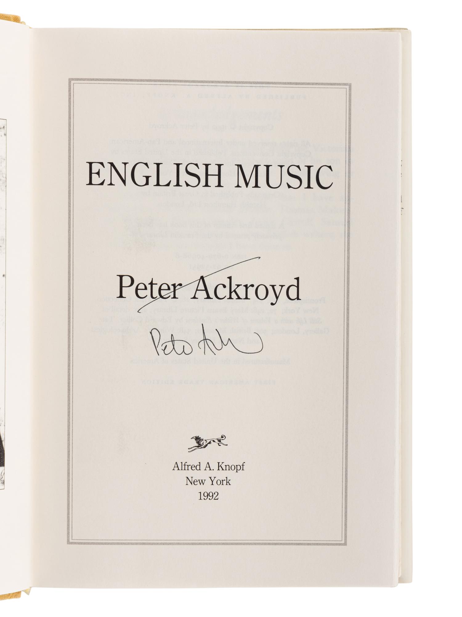 ACKROYD, Peter (b. 1949). A group of 5 works by Ackroyd, MOST SIGNED, comprising: