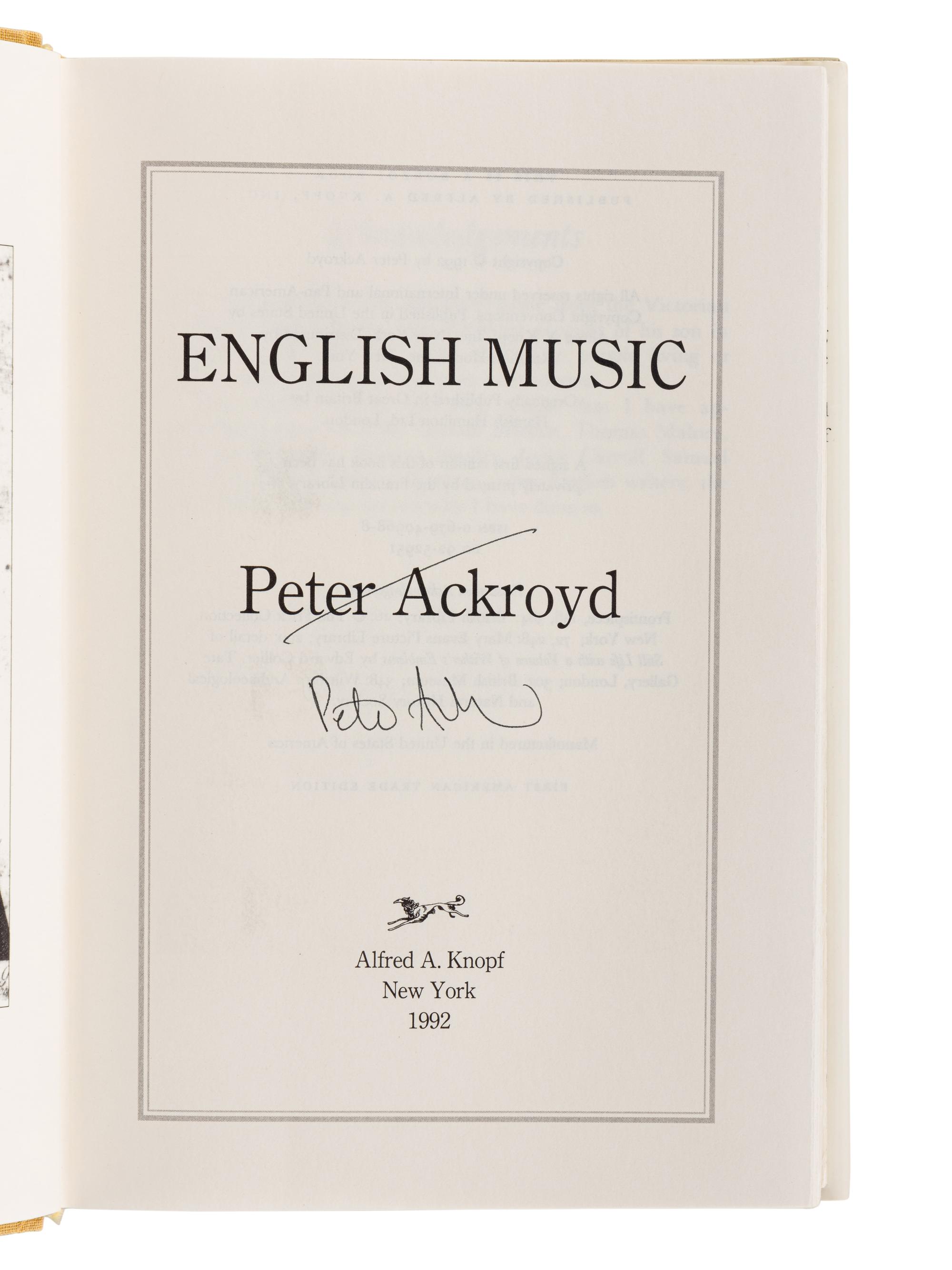 ACKROYD, Peter (b. 1949). A group of 5 works by Ackroyd, MOST SIGNED, comprising: