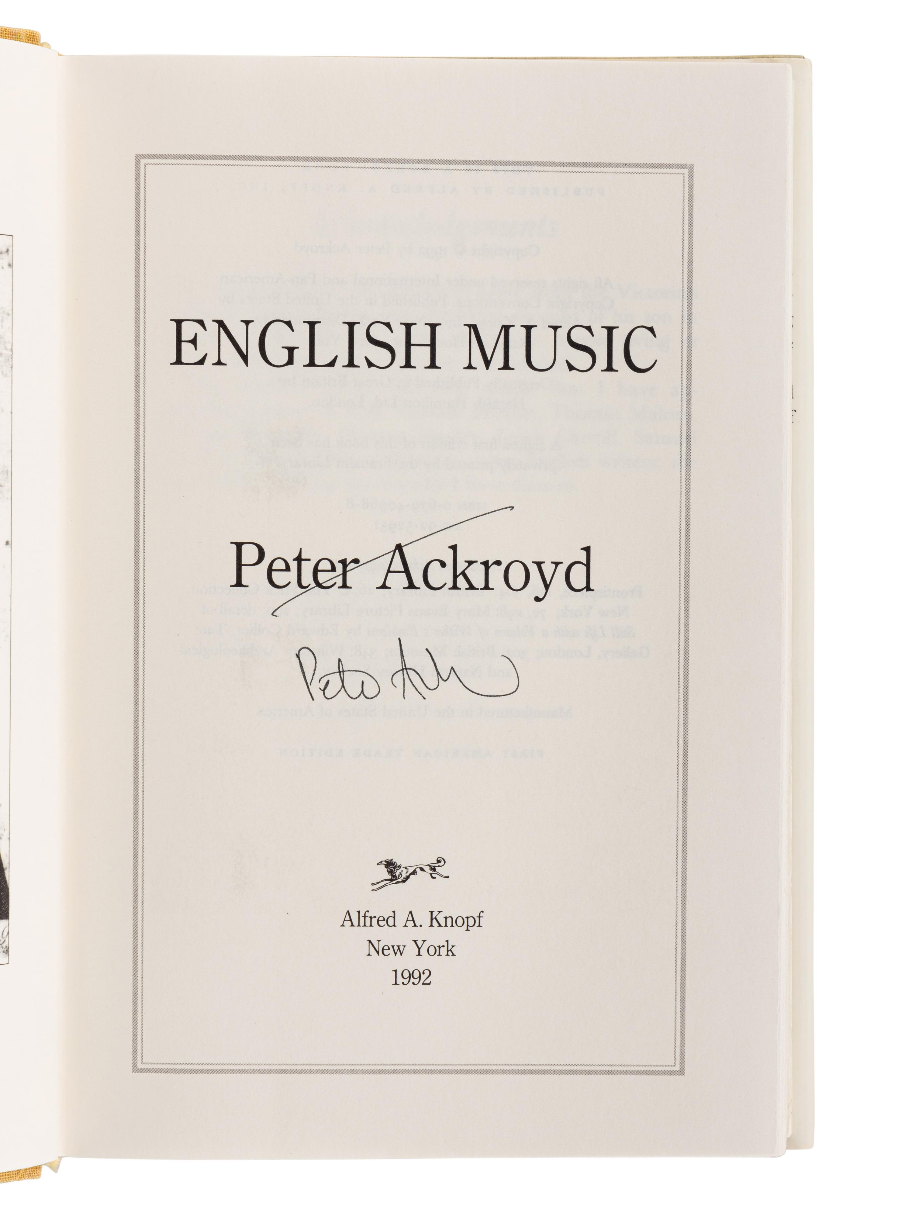 ACKROYD, Peter (b. 1949). A group of 5 works by Ackroyd, MOST SIGNED, comprising: