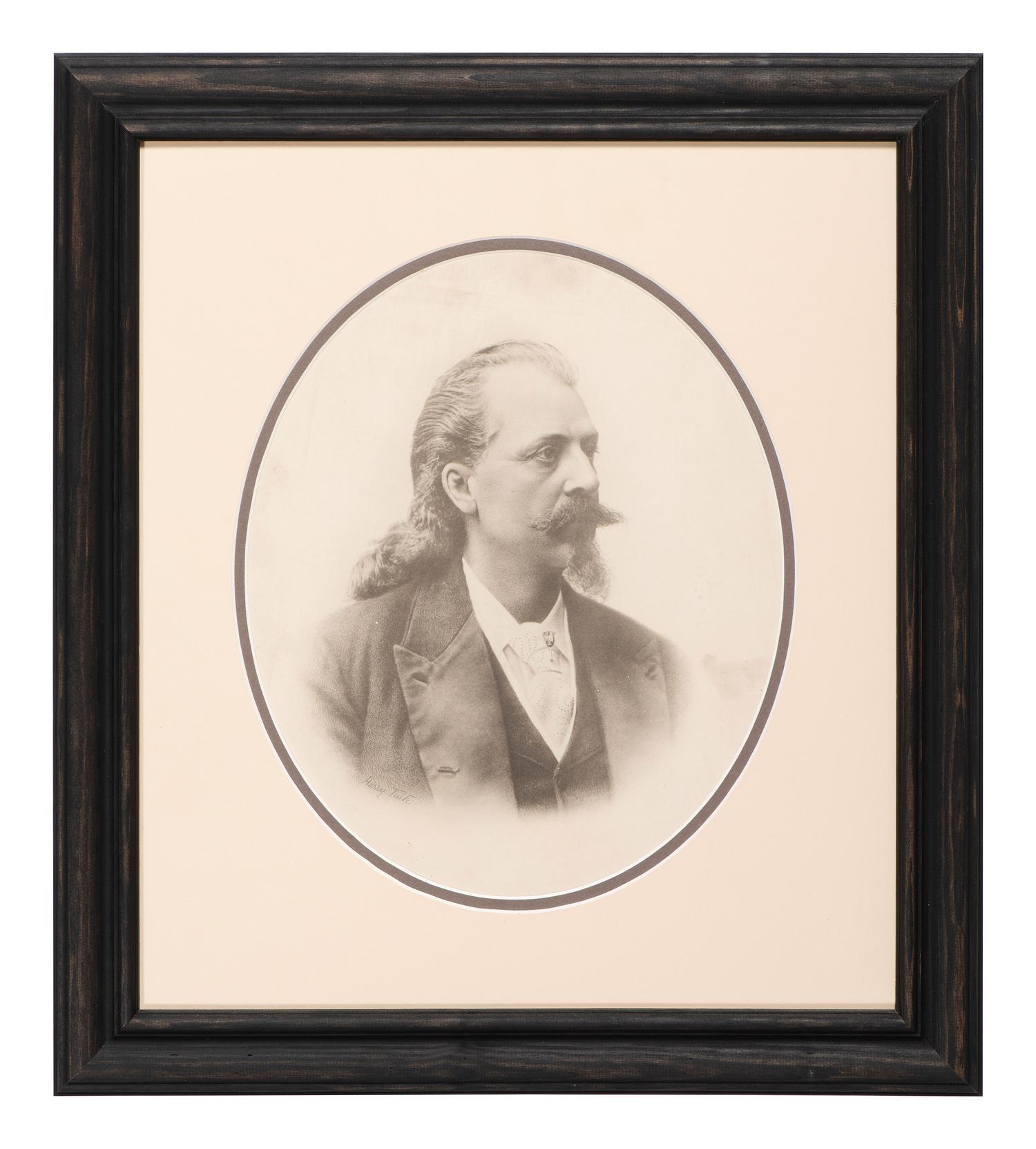 [WILD WEST SHOWS]. Buffalo Bill Cody Portrait by Harry Tuite, ca 1880s.