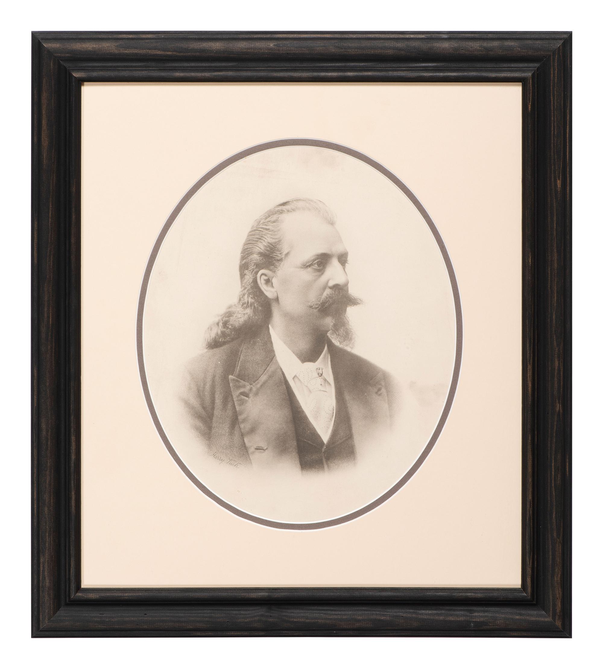 [WILD WEST SHOWS]. Buffalo Bill Cody Portrait by Harry Tuite, ca 1880s.