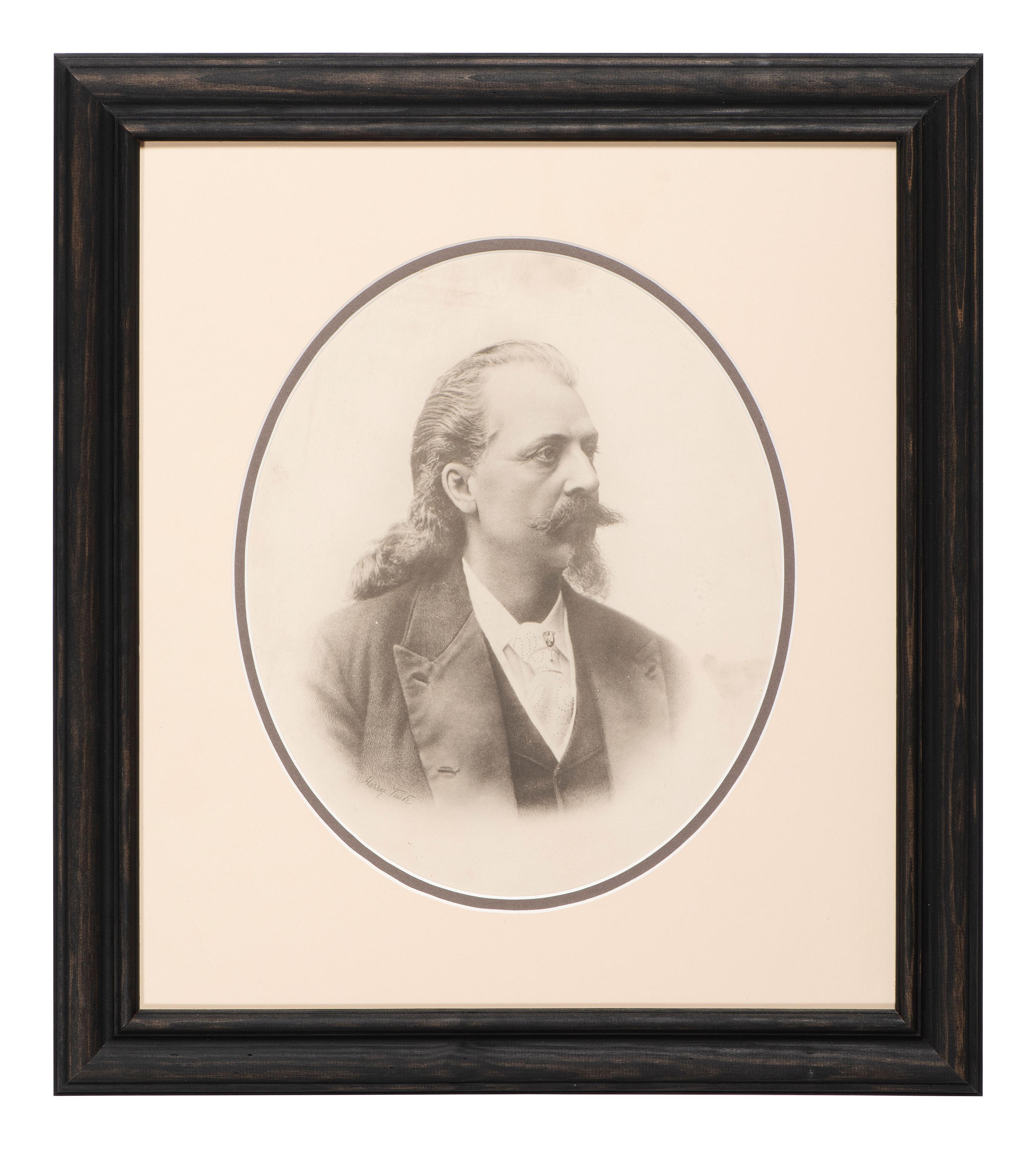 [WILD WEST SHOWS]. Buffalo Bill Cody Portrait by Harry Tuite, ca 1880s.