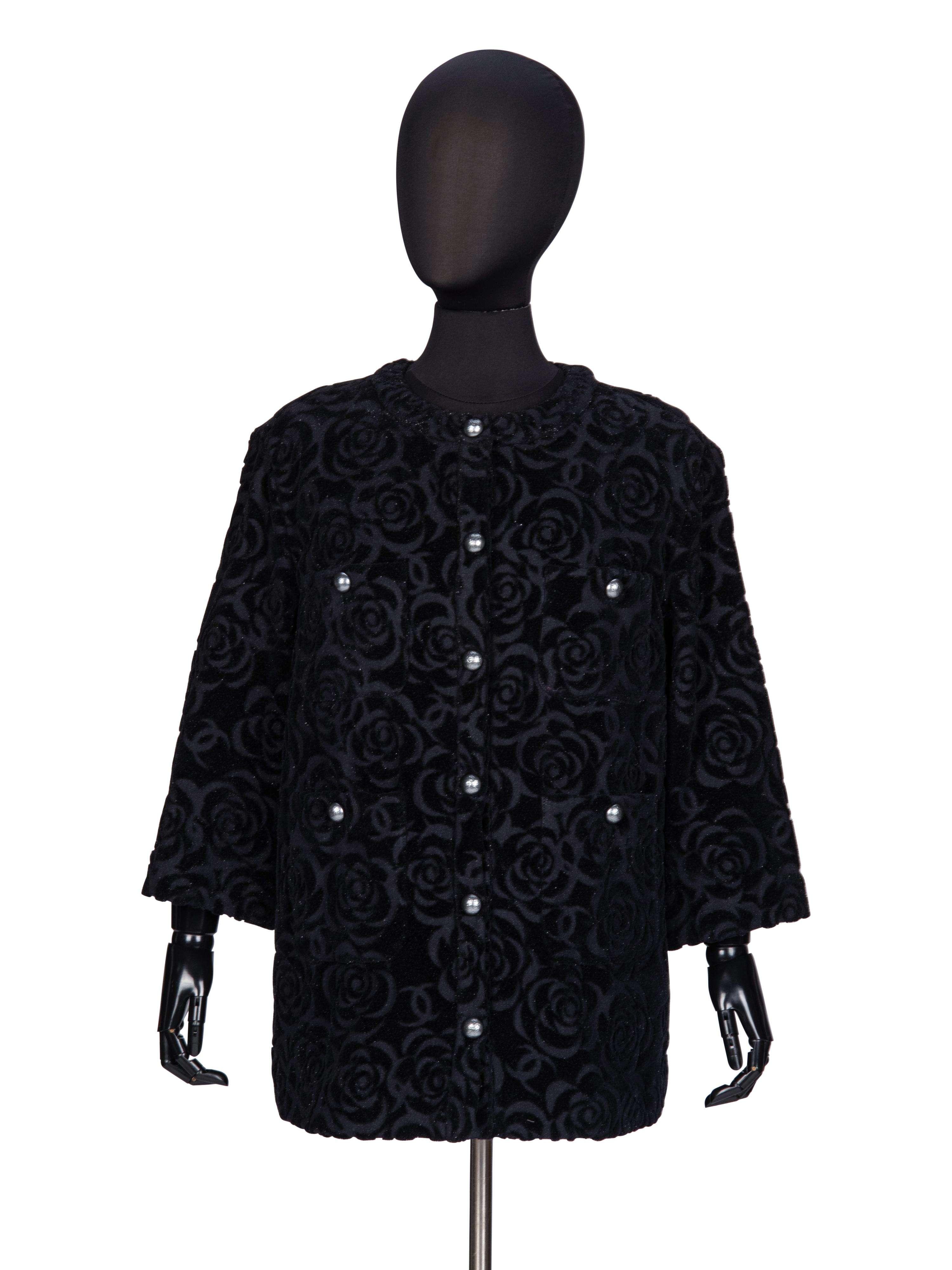 Chanel, Black Cut Terrycloth Jacket