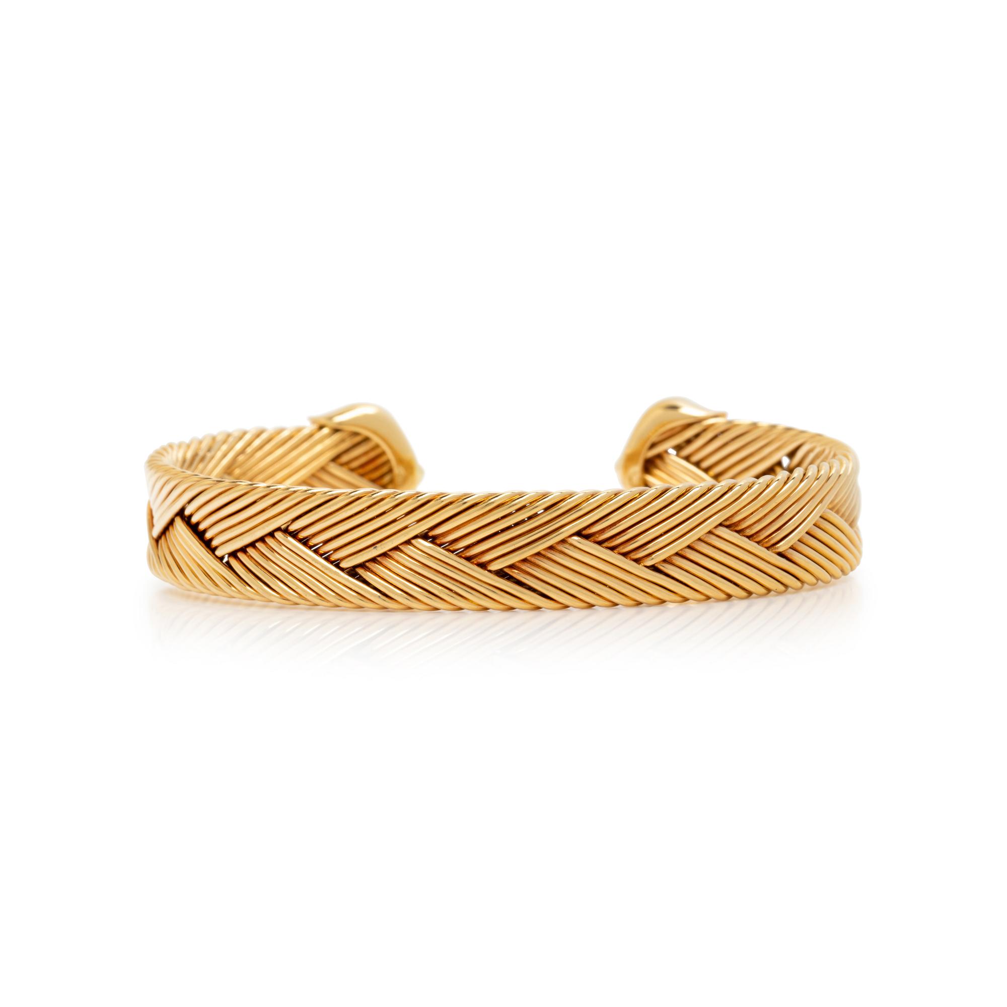 CARTIER, YELLOW GOLD 'C DE CARTIER' CUFF BRACELET