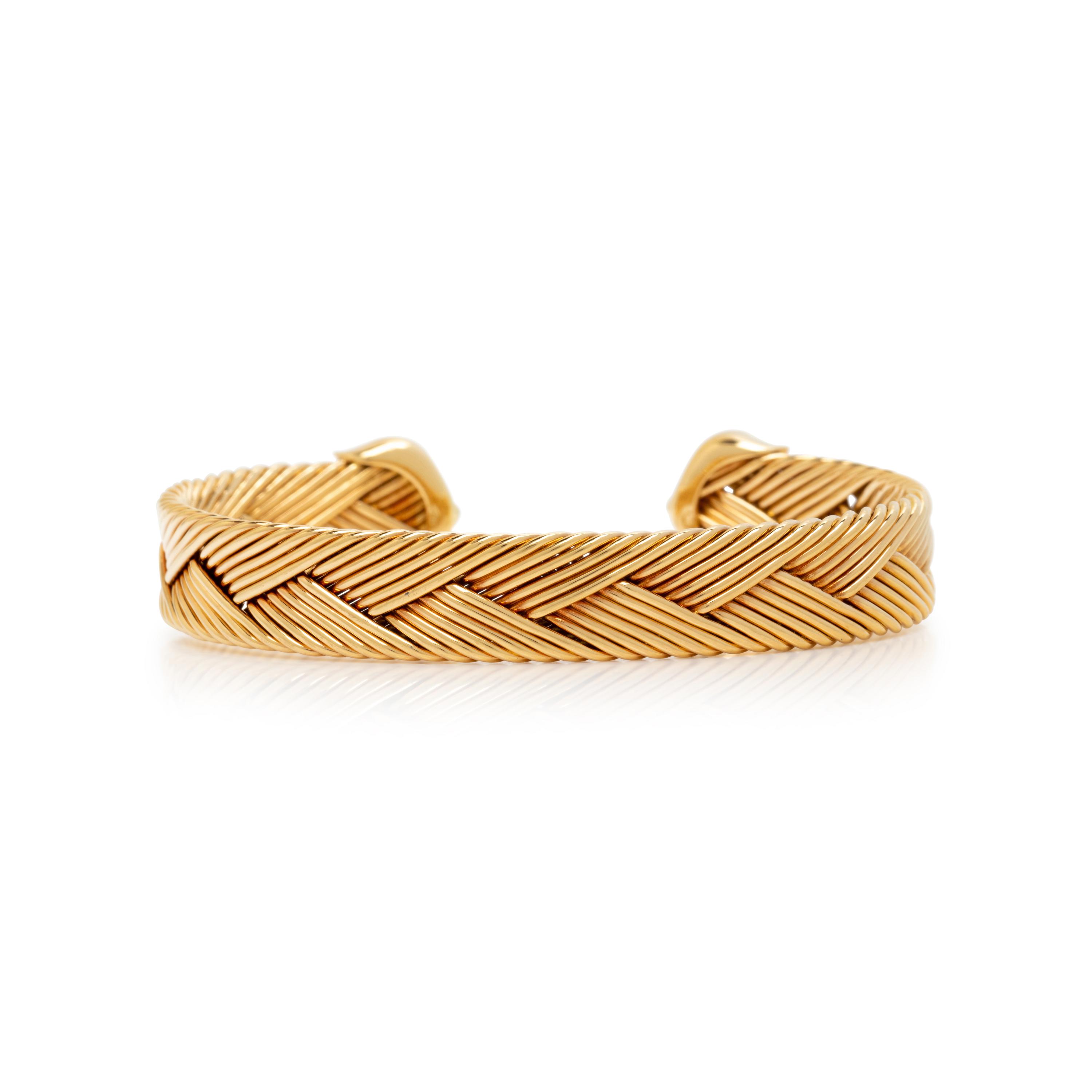 CARTIER, YELLOW GOLD 'C DE CARTIER' CUFF BRACELET