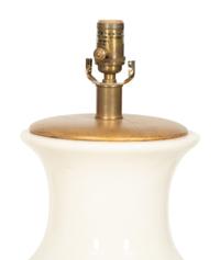A Pair of Glazed Ceramic Baluster Form Table Lamps