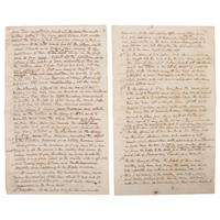 [REPUBLIC OF TEXAS]. HUSTON, Felix (1800-1857). Autograph letter signed ("Felix Huston"), "To His Excellency Mirabeau B. Lamar President of Texas," a draft detailing "a proposition for the defense of Texas." City of Houston, 31 December 1838.