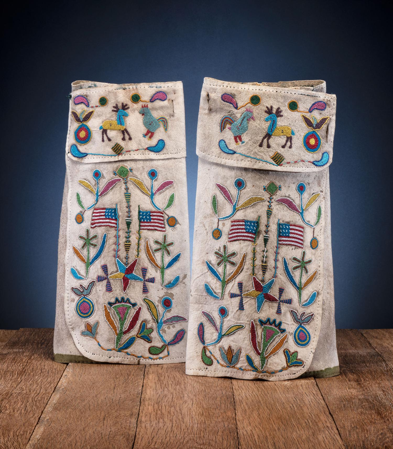 Sioux Beaded Hide Leggings, Pictorial