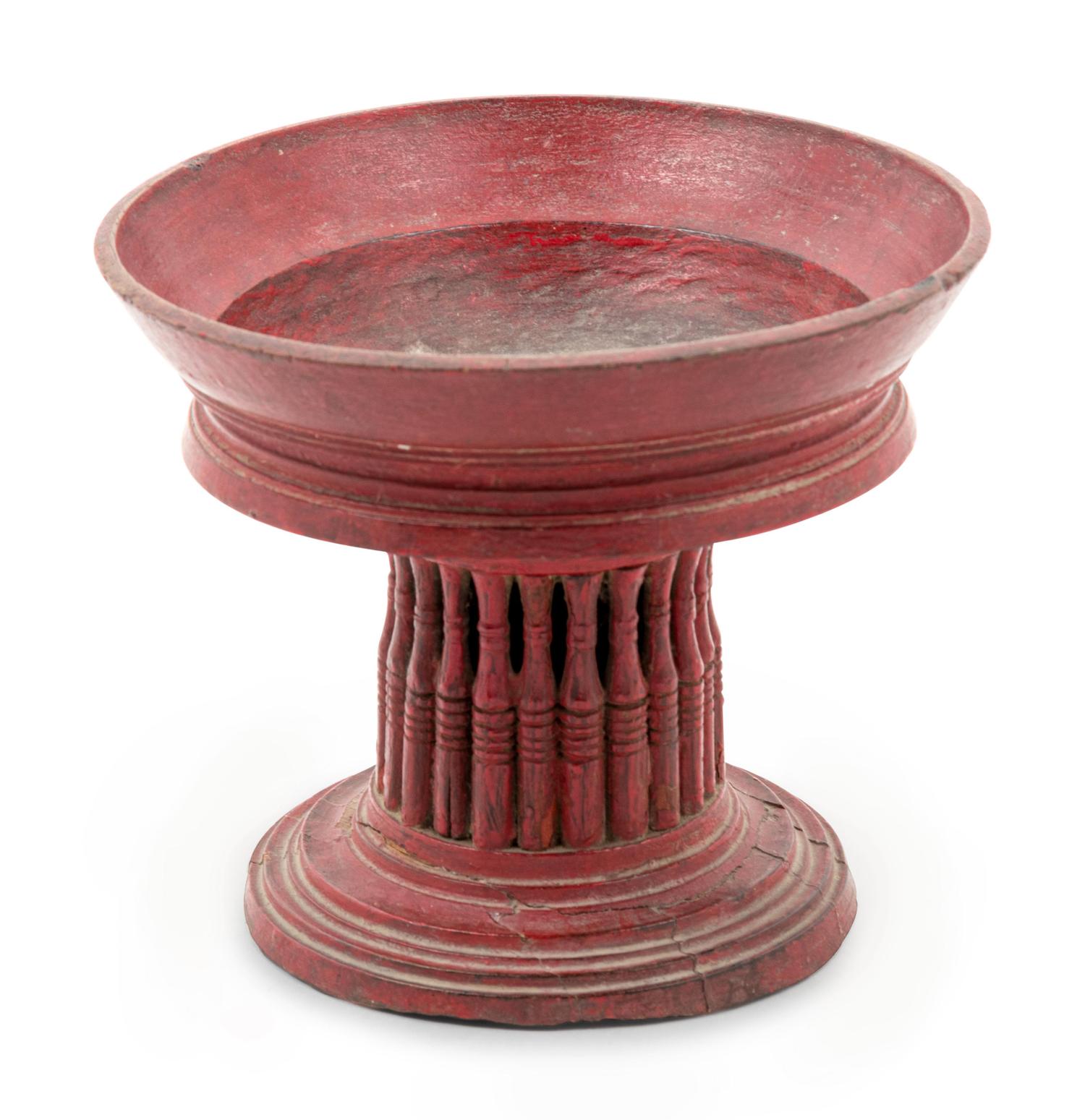 A Burmese Red Lacquer Stand