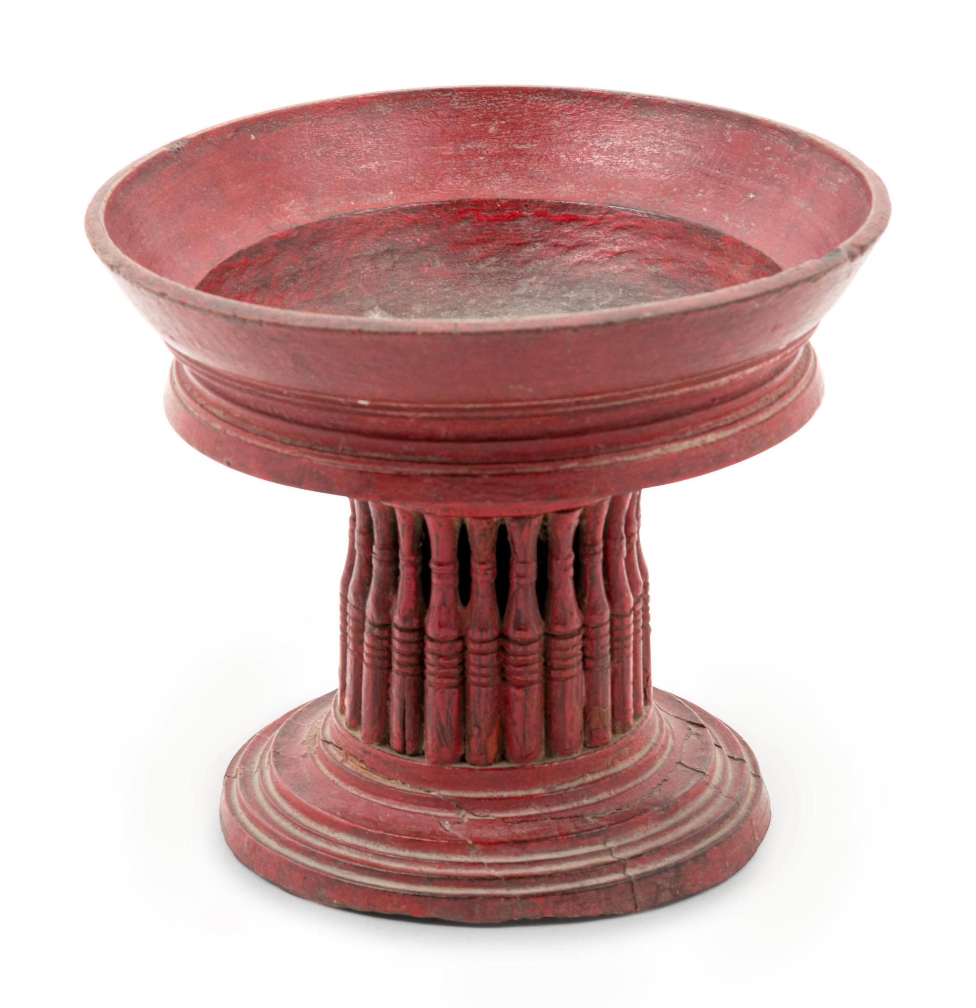 A Burmese Red Lacquer Stand