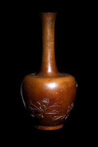 A Japanese Bronze Bottle Vase