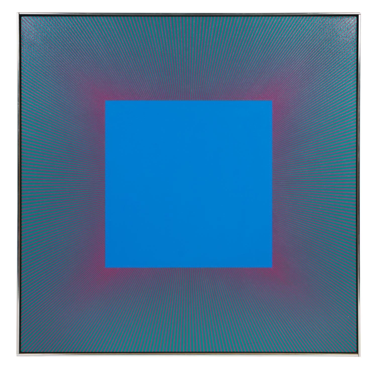 Blue Square with Red & Green