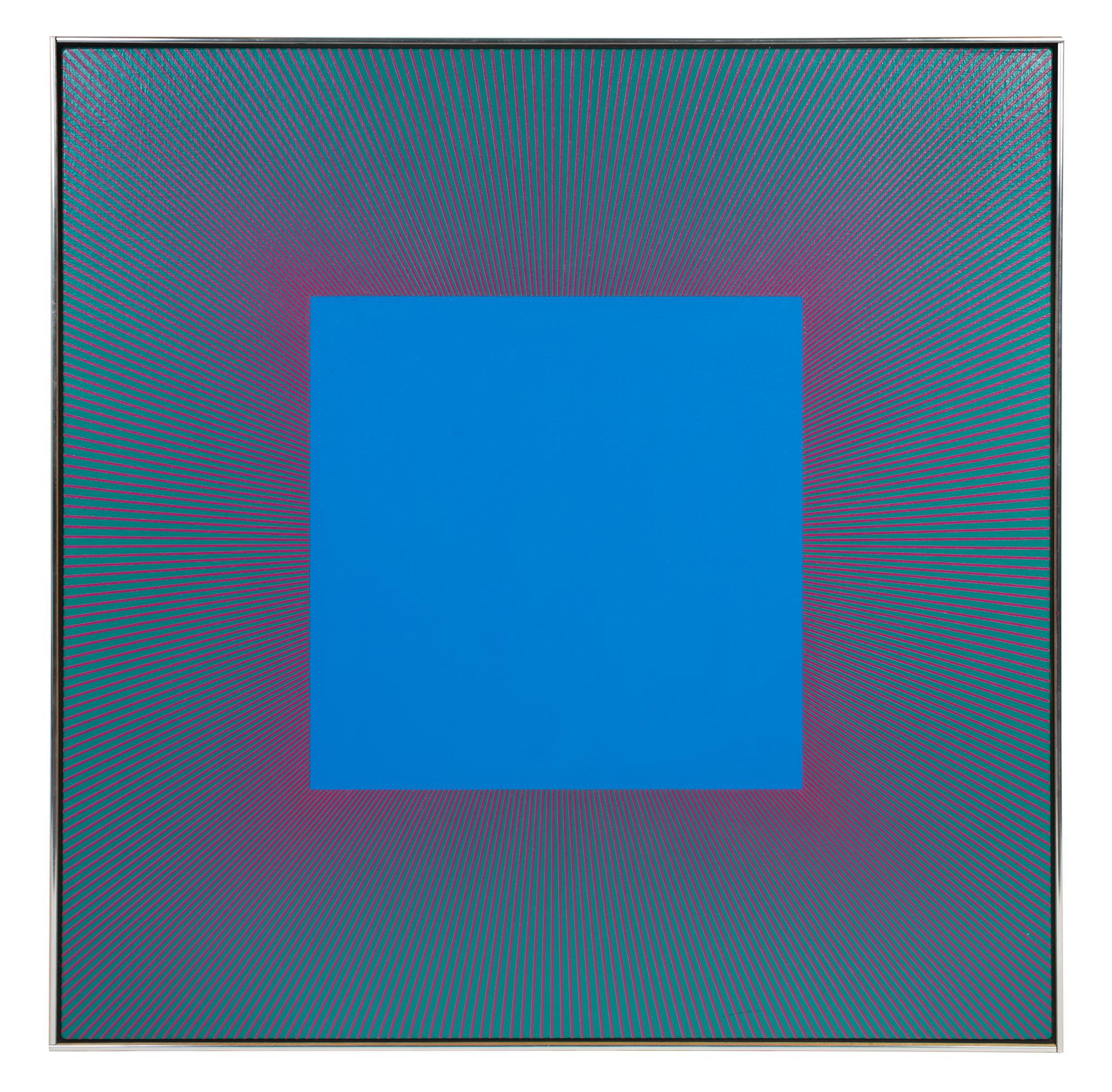 Blue Square with Red & Green