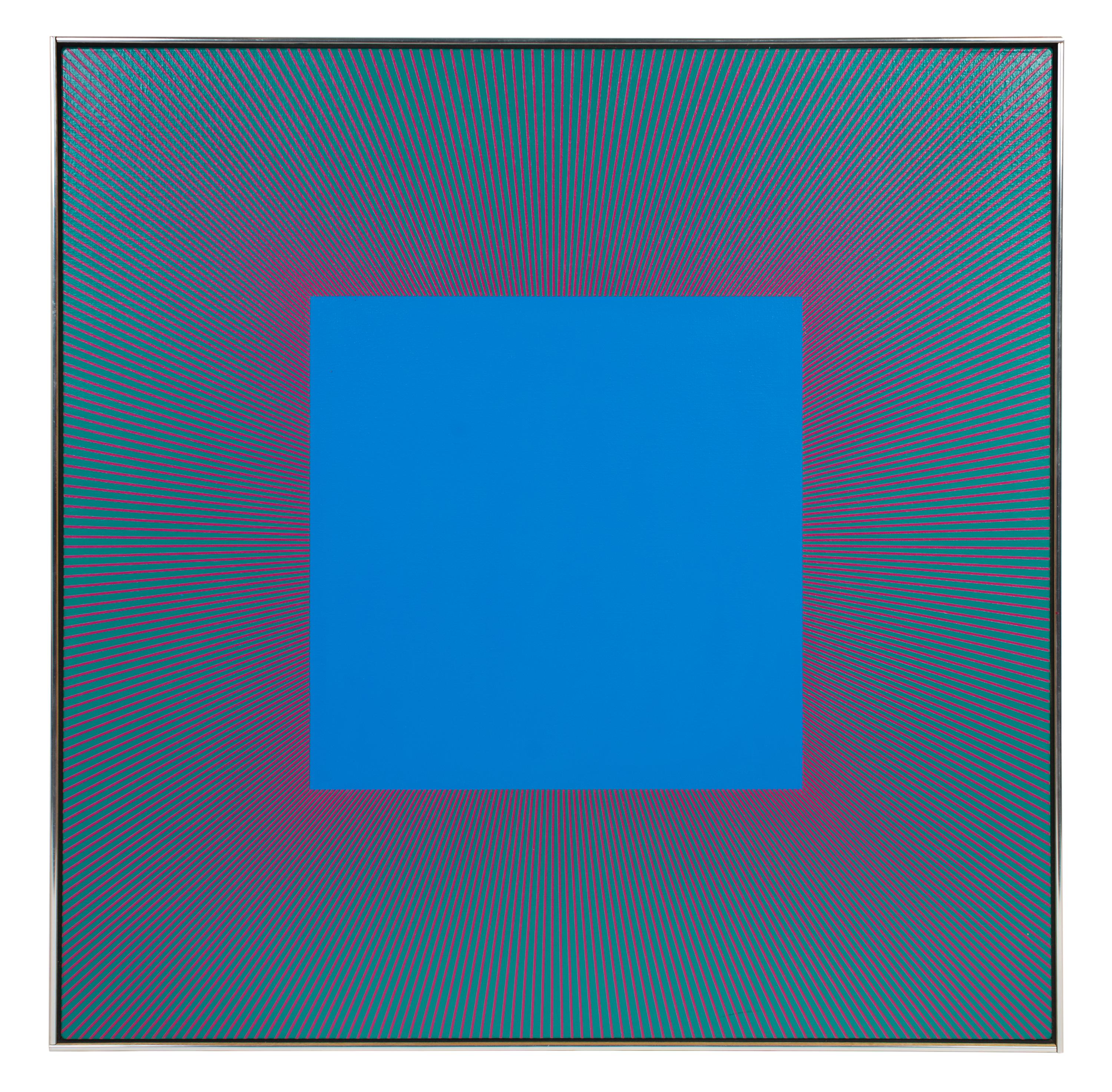 Blue Square with Red & Green