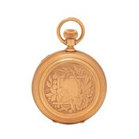 WALTHAM, 14K YELLOW GOLD HUNTER CASE POCKET WATCH