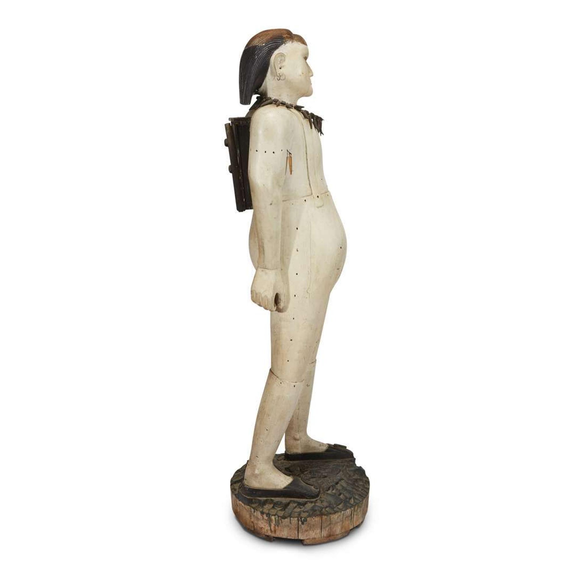 Carved and painted figure of trapper possibly New Jersey, circa 1870