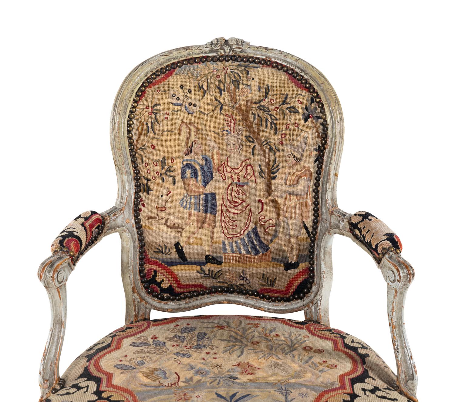 A Louis XV Painted Fauteuil